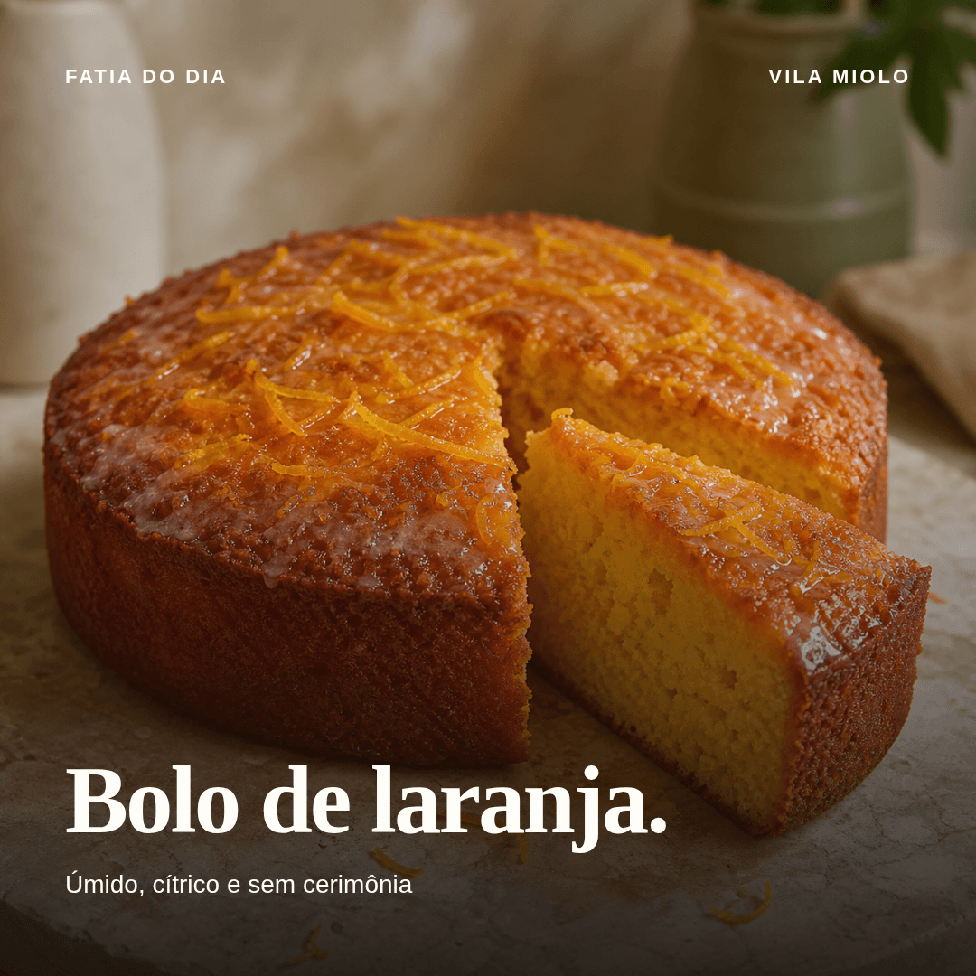 Post de Instagram: Bolo de laranja